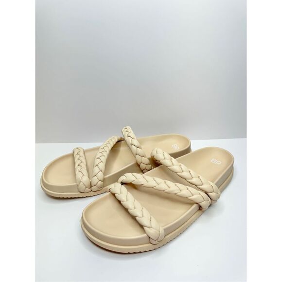 BP Sandals Womens Size 13 Cream Braided Slip On Open Toe Bohemian - Picture 3 of 8